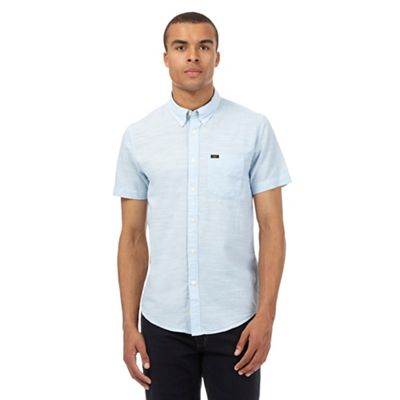 Lee Blue short-sleeved regular fit textured shirt